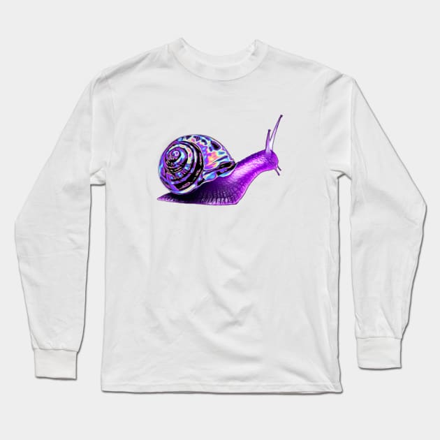 Purple Holo Snail Long Sleeve T-Shirt by dinaaaaaah